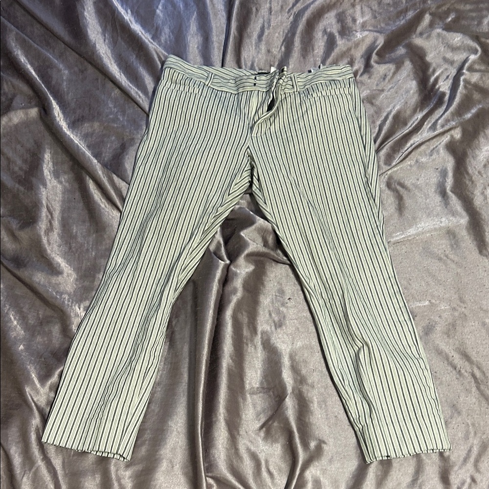 Striped Black and White Capri Pants